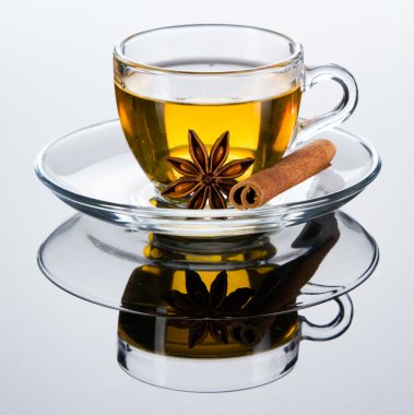 Tea cup with spice clipart