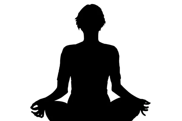 Mediterende kvinde silhuet - Stock-foto