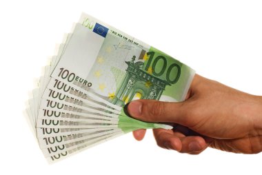 One hundred euro bills clipart