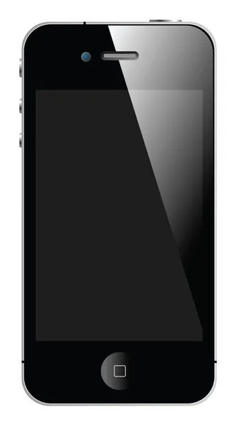 Realistické černý mobilní telefon — Stockový vektor