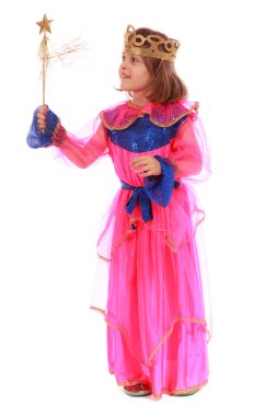 Young girl as magic fairy clipart