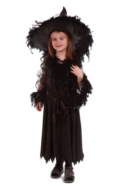 Bruxa em vestido preto — Fotografia de Stock