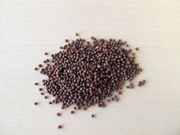 Black mustard seeds, Sinapis nigrae semen — Stock Photo, Image
