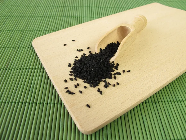 Black caraway seeds, Nigella sativa — Stock Photo, Image