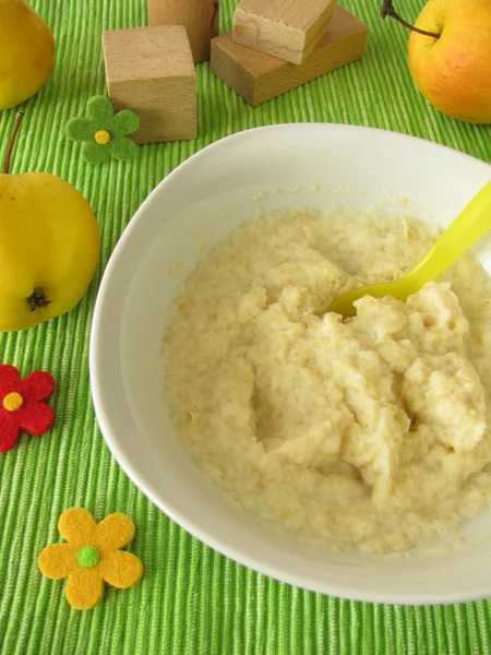 stock image Millet porridge with apple mash for babies and small children