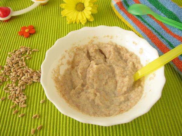 Spelt mash for babies and small children — Stock Photo, Image