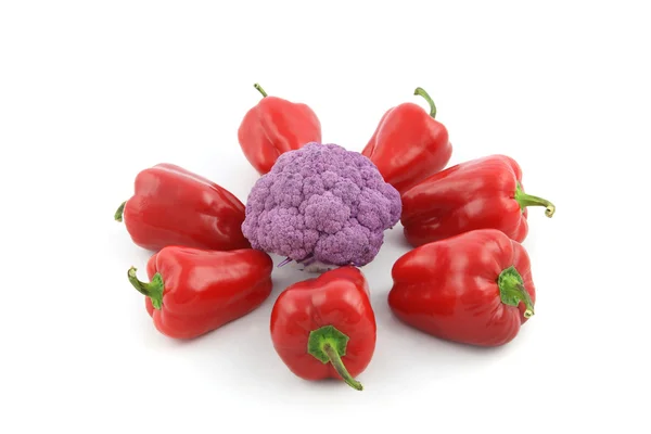 Paprika en bloemkool — Stockfoto