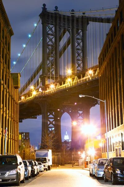 Manhattan Bridge Vista de rua — Fotografia de Stock