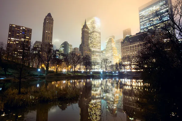 Central park oraz panoramę Manhattanu — Zdjęcie stockowe