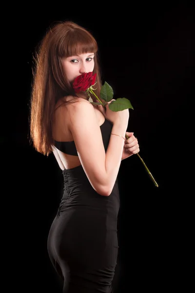 Das Mädchen mit der Rose — Stockfoto