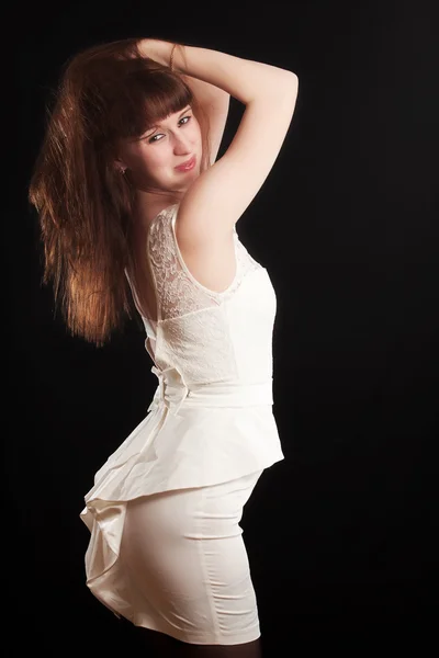 A menina em um vestido branco — Fotografia de Stock