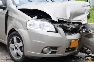 Damaged car. clipart