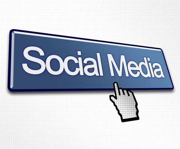 Grande botão de mídia social azul — Fotografia de Stock