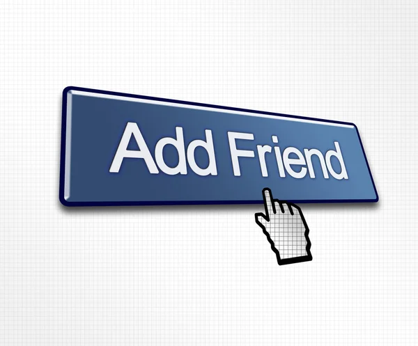 Kliknięciu Dodaj przycisk przyjaciel — Zdjęcie stockowe