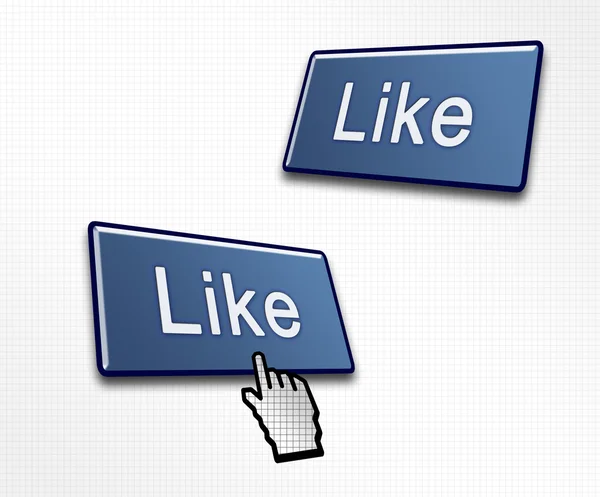 Dois botões de mídia social como — Fotografia de Stock