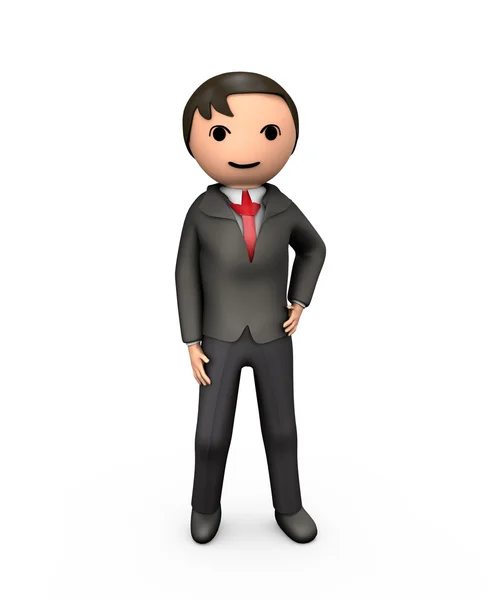 3D Young Business Man in Suit — Stock Photo, Image