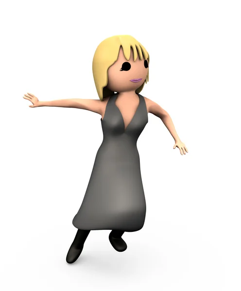 3D dans eden kadın sarışın kız — Stok fotoğraf