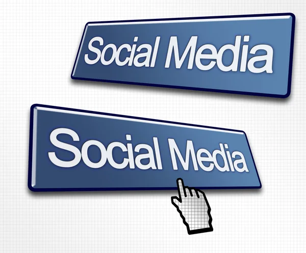 Twee sociale Mediaknoppen — Stockfoto