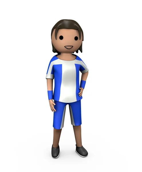 Giovane giocatore di calcio maschile 3D — Foto Stock