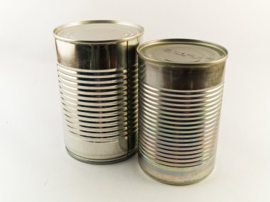 Two Food Tin Cans on White clipart