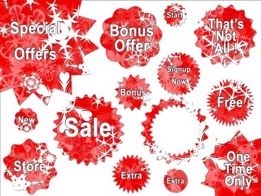 Red Christmas Special Offer Sales Stickers clipart