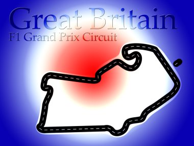 Silverstone Great Britain UK F1 Race Circuit clipart
