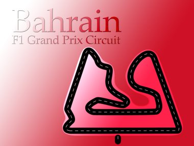 Bahrain F1 Formula 1 Racing Circuit Map clipart