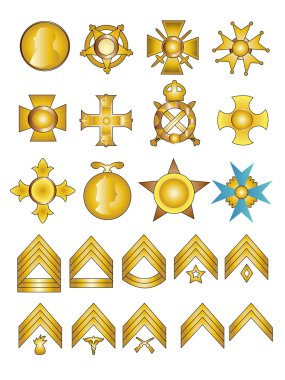 Military Badges Medals and Rank Chevrons clipart