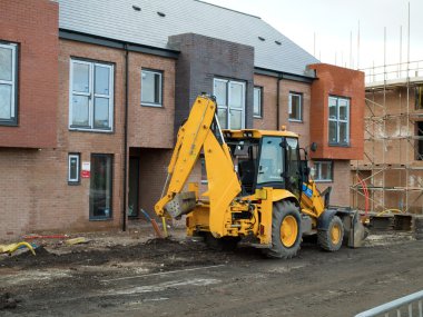 JCB Digger at Construction Site clipart