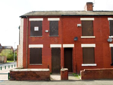 Boarded up British Northern Houses clipart