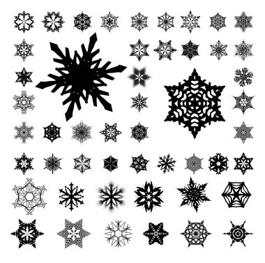 Snowflakes Silhouette on White clipart