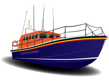 Orange and Blue Coastguard Lifeboat clipart