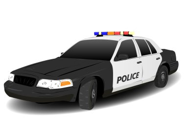 Black and White Police Squad Car clipart