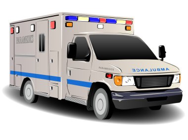 Modern acil servis ambulans illüstrasyon