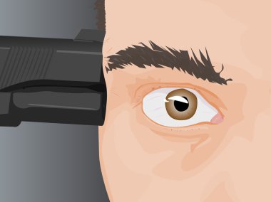 Close up of Man with Gun to Head clipart