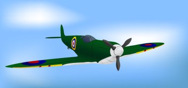 British Green RAF WW2 Spitfire clipart