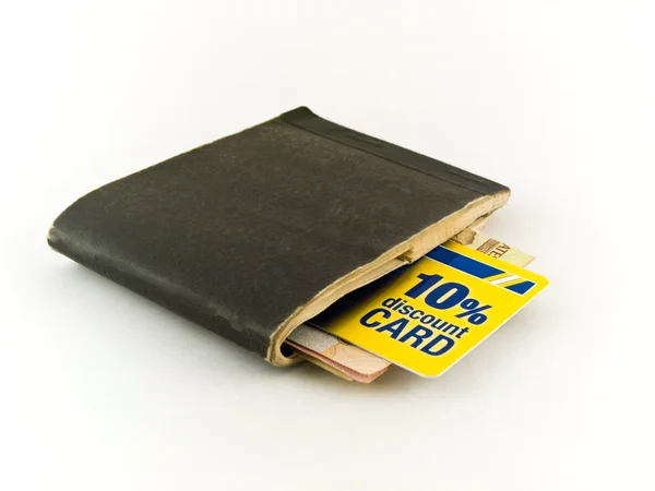 stock image Old Chequebook and Discount Credit Card