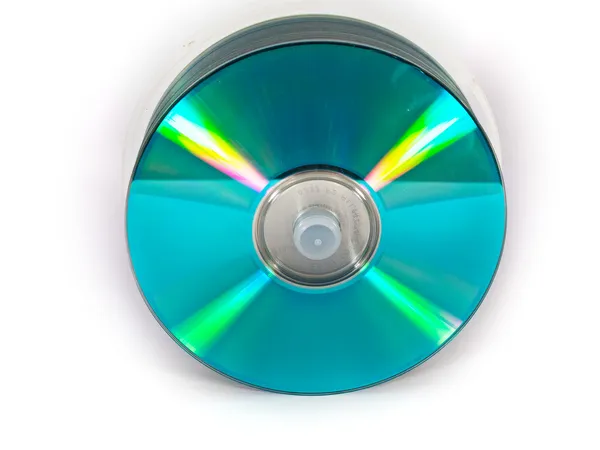 Диски CD-дисков на белом фоне — стоковое фото