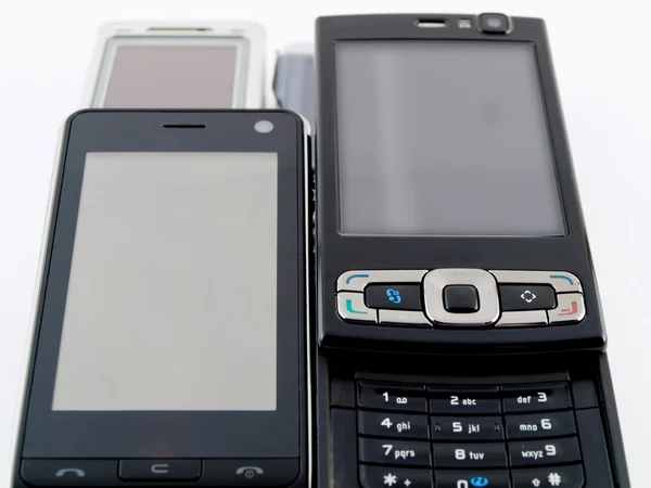 Két mozgatható sejt telefon képernyő-mobil alkalmazások — Stock Fotó