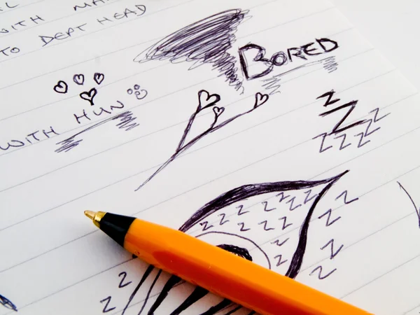 Doodle szkic pokryte praca biznes notatnik — Zdjęcie stockowe