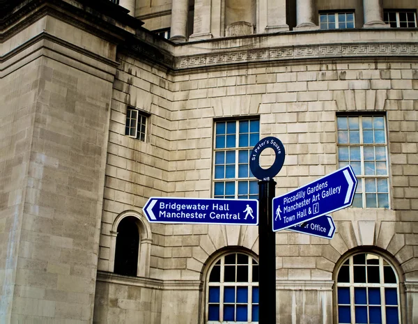 Manchester wegweiser st peters square — Stockfoto