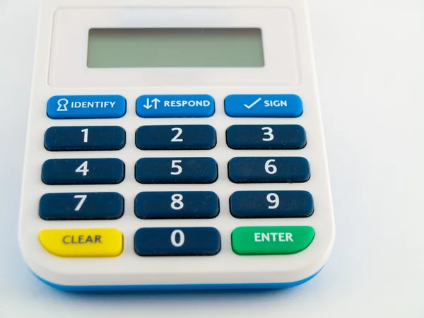 Calcolatore del dispositivo di sicurezza codice pin di sicurezza della banca — Foto Stock