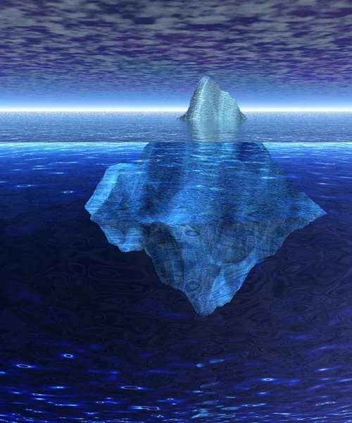 Айсберг в открытом океане с горизонтом — стоковое фото