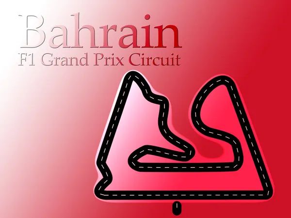 Mapa do circuito de corrida de Fórmula 1 do Bahrein F1 — Fotografia de Stock