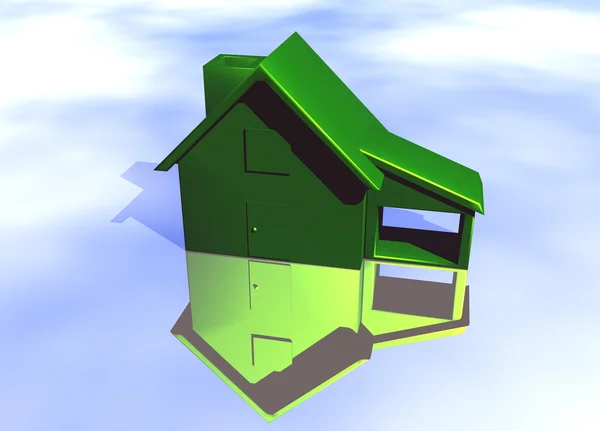 Verde modello di casa ambientale — Foto Stock