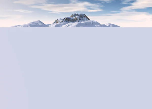 遠くの山と雪の風景 — ストック写真