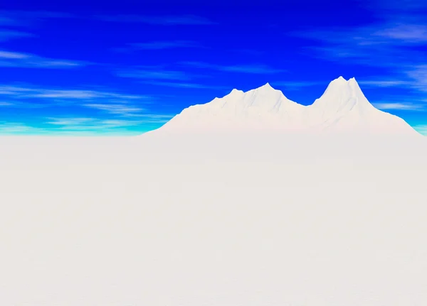 Schneelandschaft mit Berg in weiter Ferne — Stockfoto