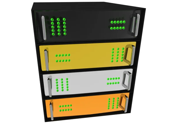 Oro Argento Bronzo Server Rack Hosting — Foto Stock