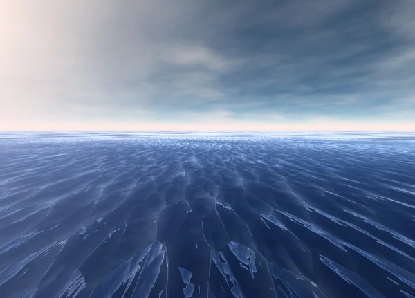 Seascape odległych błękitne wody oceanu — Zdjęcie stockowe