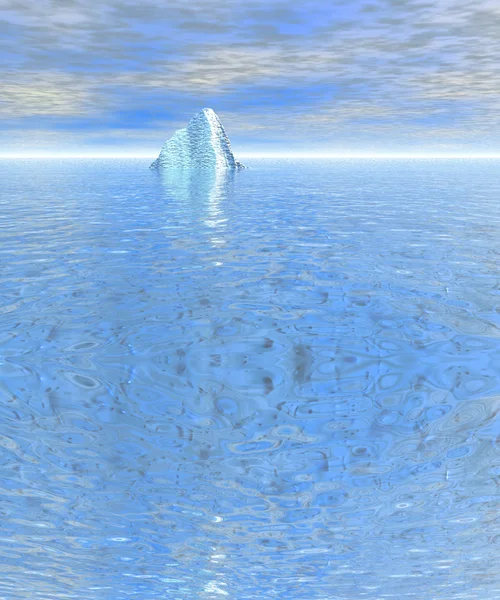 在海洋中漂浮的冰山的顶部 — 图库照片